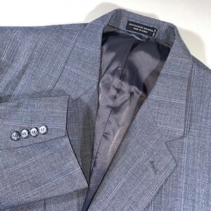 Austin Manor Mens Blue Pinstripe Wool Blend Two Button Blazer Sport Coat 46L